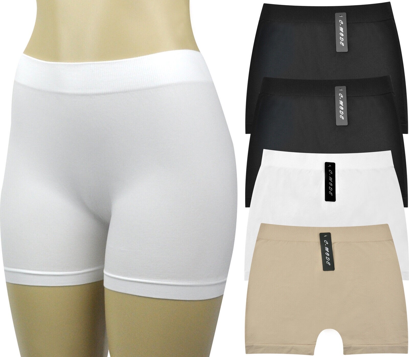Women’s Seamless Boyshorts Underwear Panties Underskirt Shorts (Value Pack of 4)