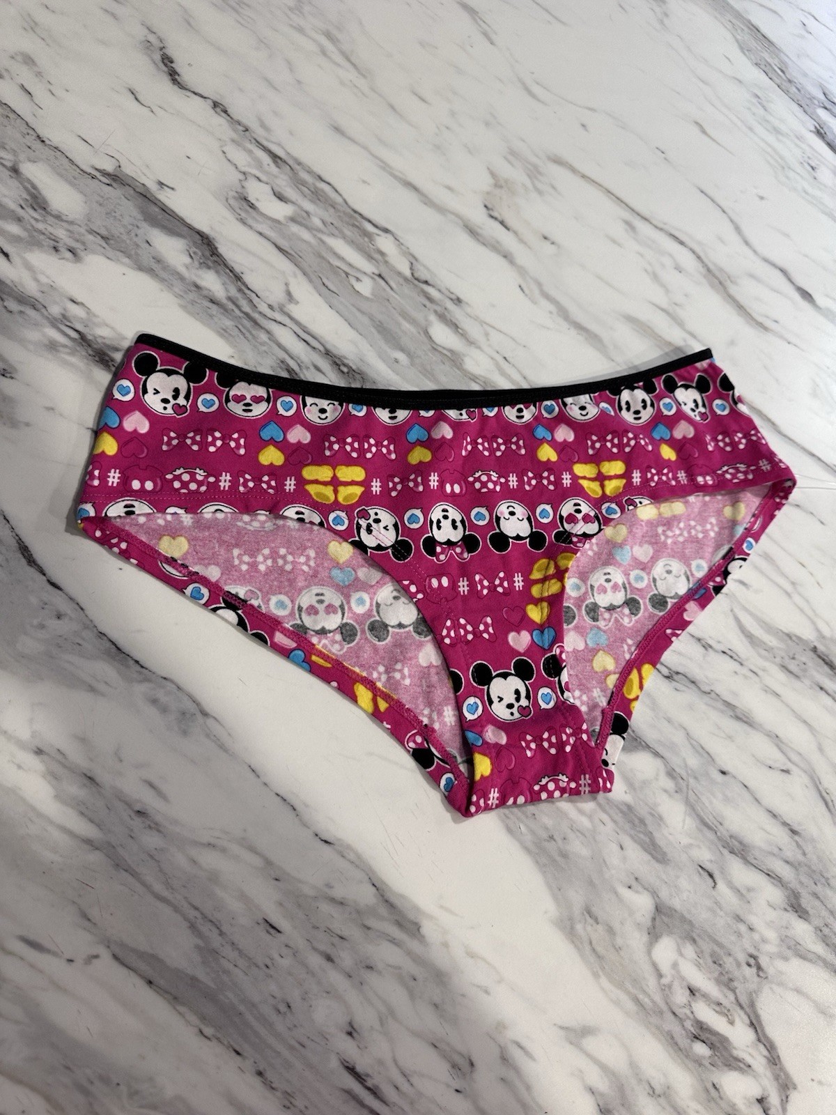NWOT Disney Store Minnie Mouse Emoji Purple Cheeky Panties medium