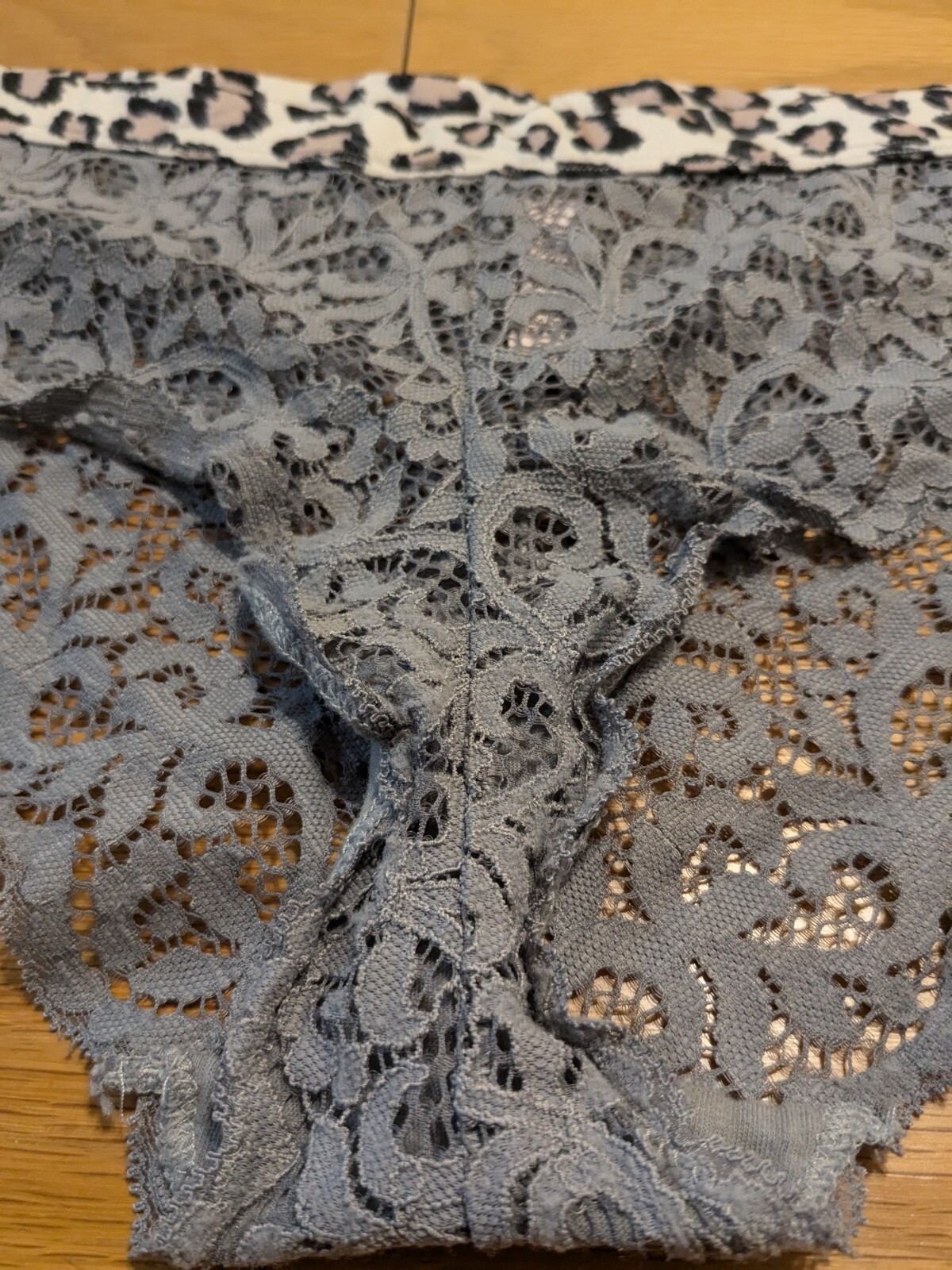 Victorias Secret Body By Victoria Lace Animal Print Waist Panty Size Large