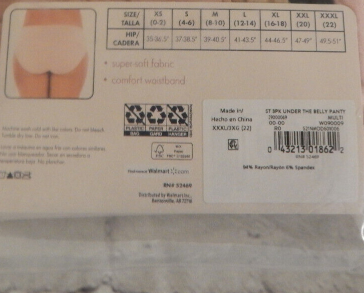 Secret Treasures Multi Colored Maternity Panty-Size XXXL (22)
