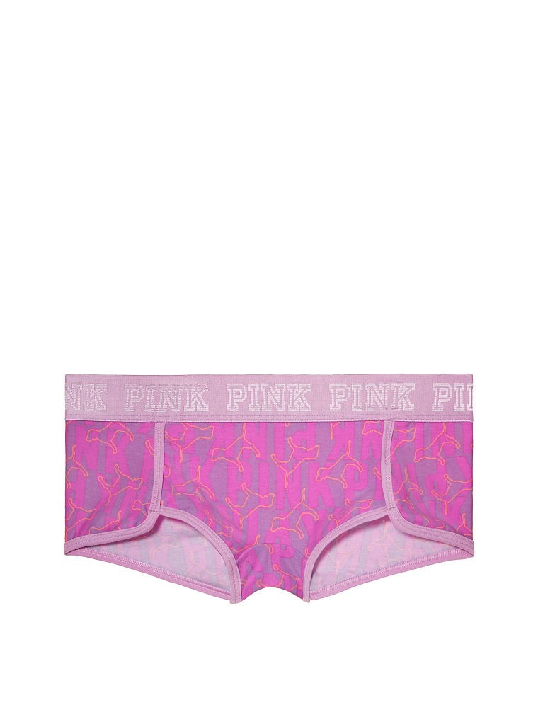 Victoria’s Secret PINK Logo Boyshort Panty Lavender Dog Print
