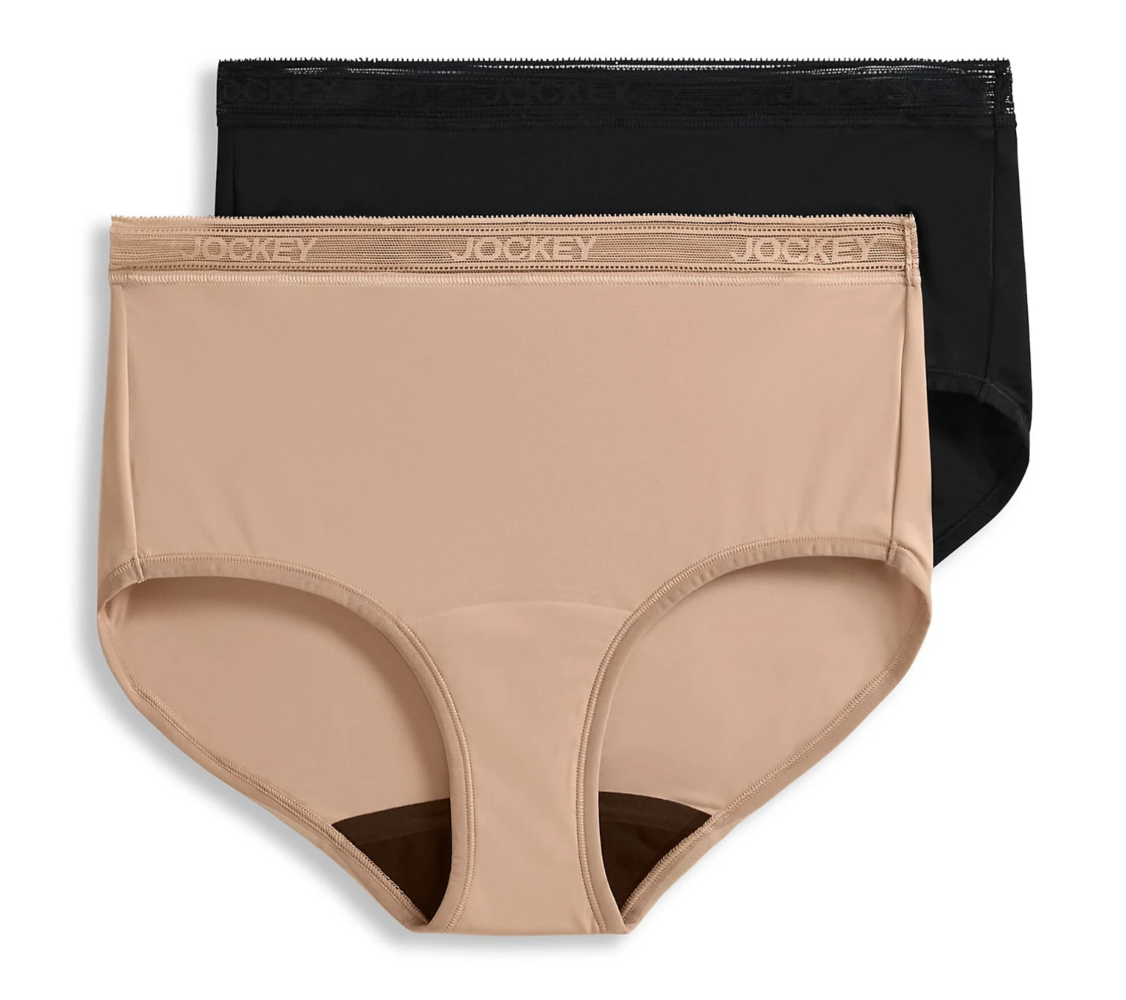 Jockey~Set of 2~Worry Free Underwear Briefs~Small~Black/Light~A716919 13469