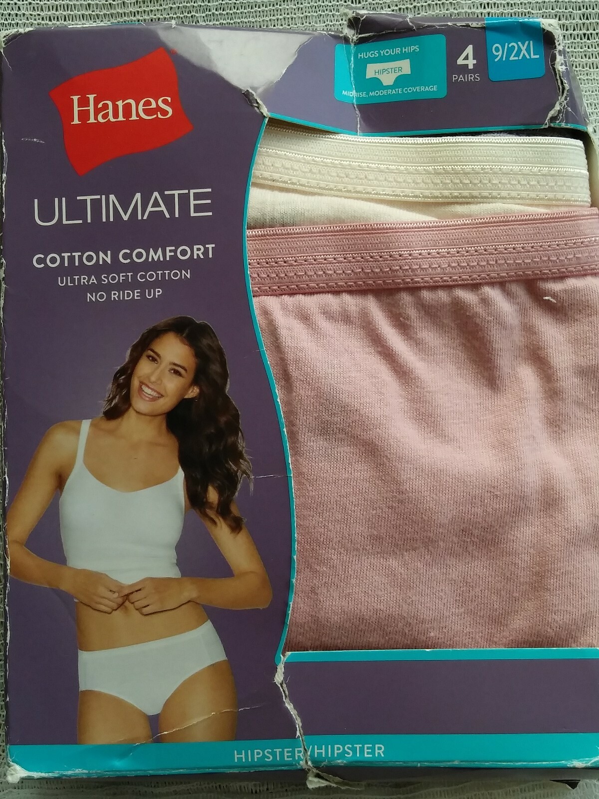 HANES ULTIMATE COTTON COMFORT 4 PACK HIPSTER SZ 9/2XL NIP