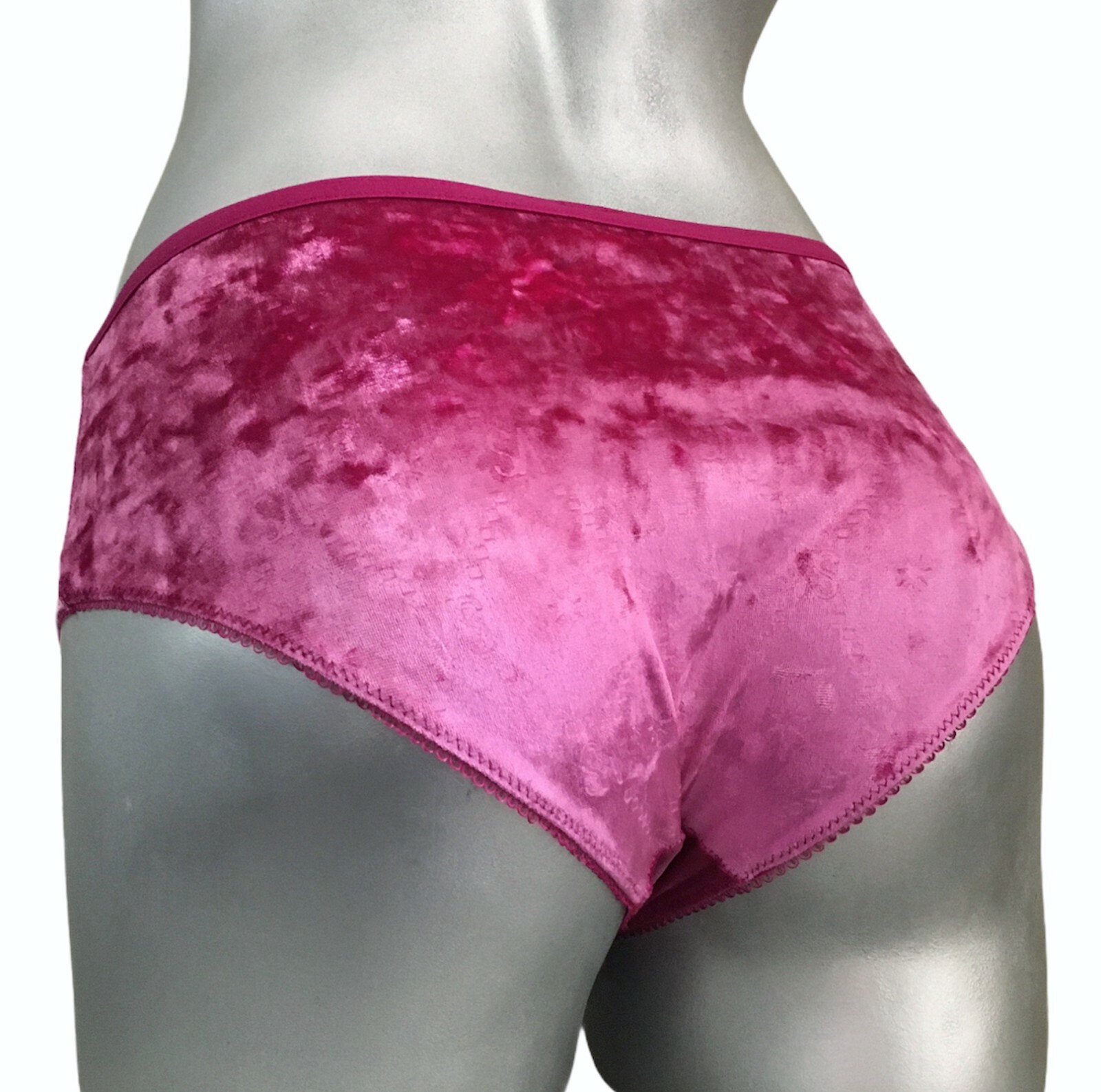 Victorias Secret Stretch Hip Hugger Panty Plum Argyle VS Star Velvet L Nwt