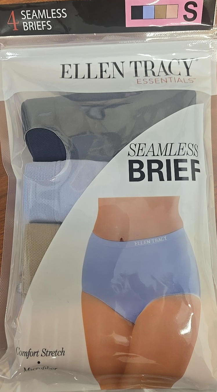 NIP:Ellen Tracy Seamless Brief – Multi-Colored – 4 pair in package