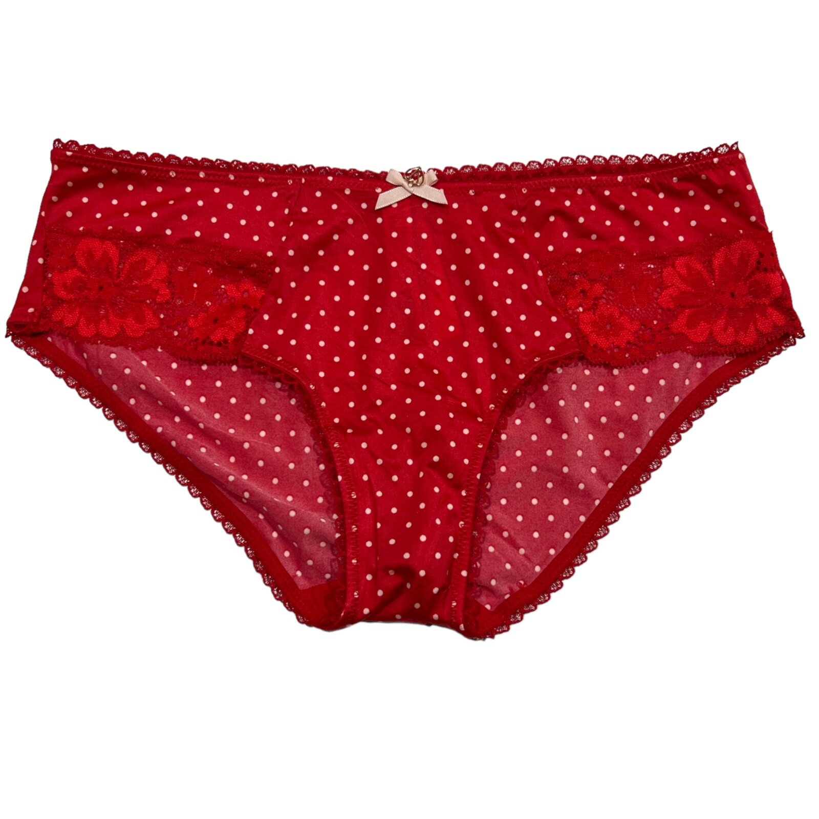 NWT VICTORIA’S SECRET Body Hiphugger Hipster Sz XS-S-M-L-XL Red Dots Silky Lace