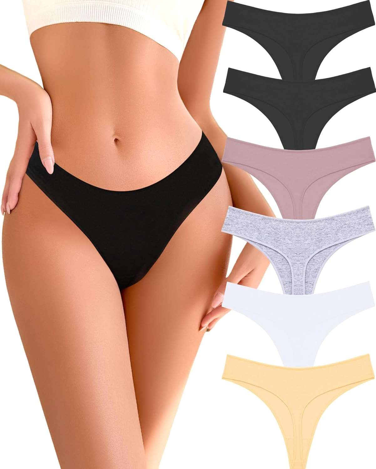 Cotton Underwear for Women Pack Breathable Thongs for Women Sexy Stretch Soft Wo