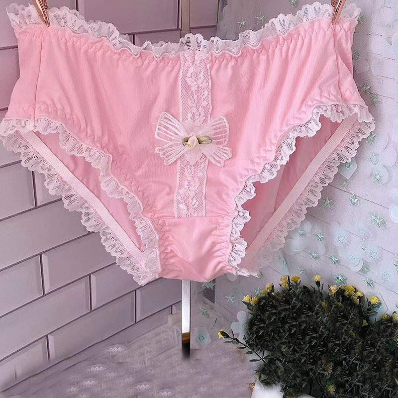 Lolita Girls Womens Lace Bow Panties Briefs Breathable Underwear Underpants Cute