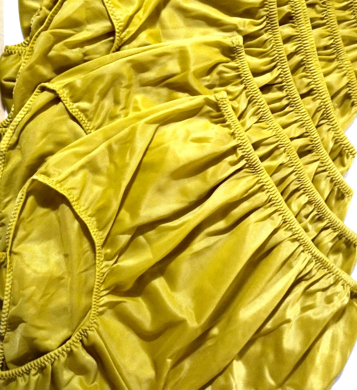 5 Nylon Panties/ High Waisted/ Double Nylon Layer Crotch/Dark Yellow/ XL