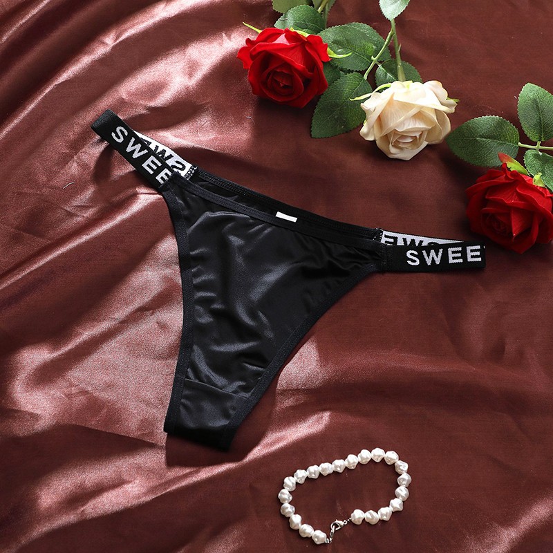 6PCS/LOT Ladies Womens Sexy Satin Thong Panties Underwear Bikinis Lingerie Brief