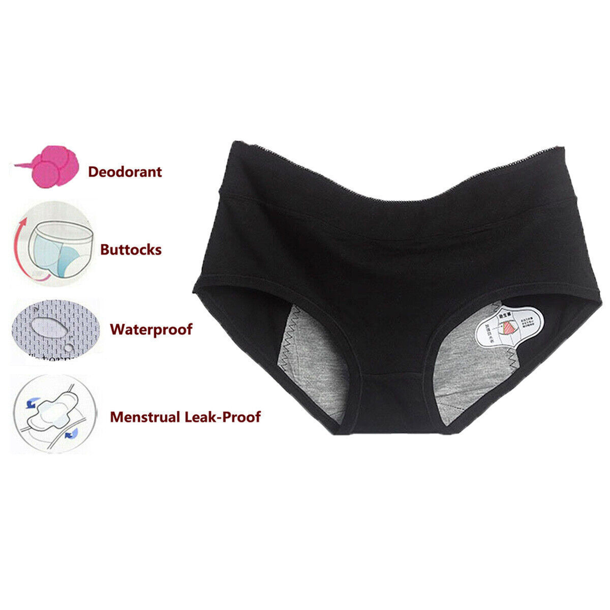 6 pcs Women Leakproof Underwear Incontinence Protective Discreet Underpants