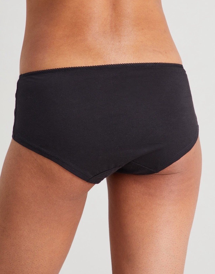 Ladies Black 5 Pack Shorts/Brief Knickers Lingerie underwear Rich Cotton Size 16