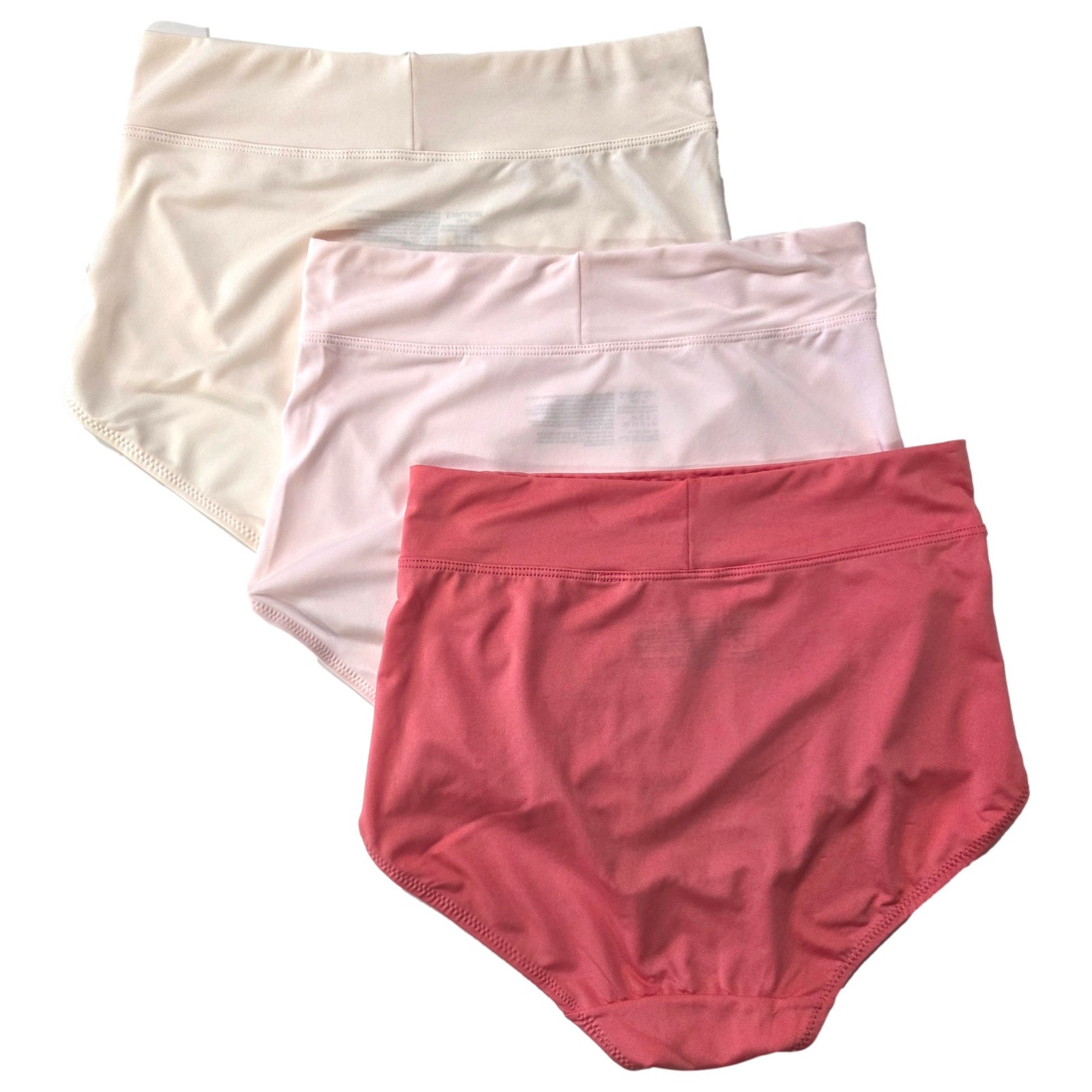 Warners Womens 3pc Microfiber Dig Free Comfort Waist Brief Panty Set Coral