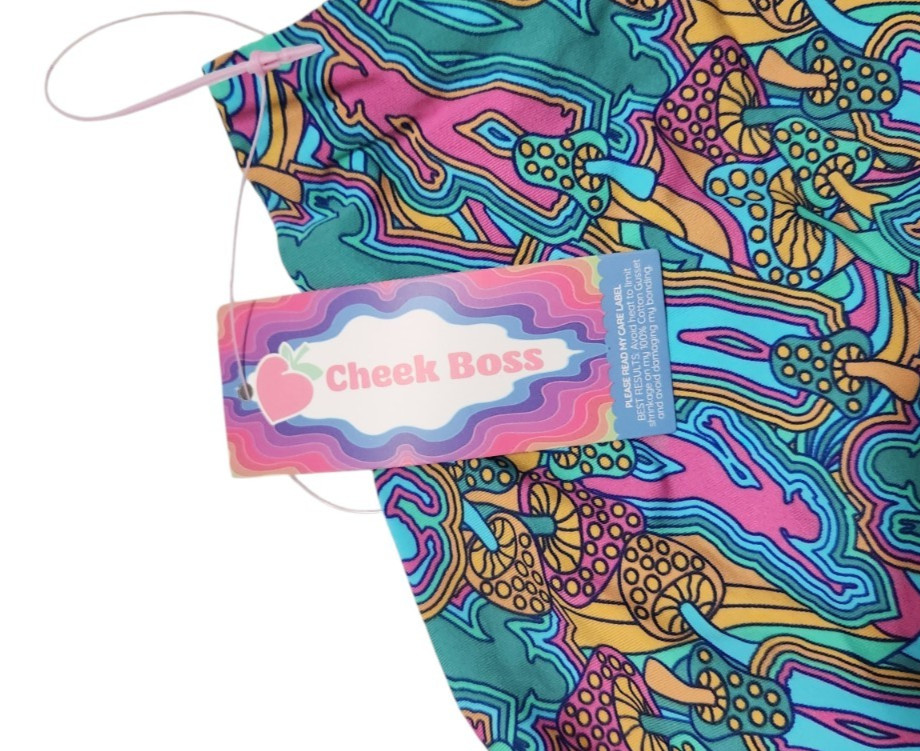 Cheek Boss Panty Womens XL Brief Underwear Panties Mushrooms Disco Psychedellic