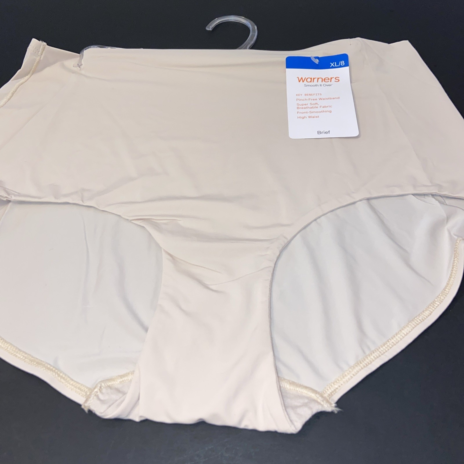 WARNERS NUDE SMOOTH IT OVER BRIEF PANTIES / Extra Large / 8