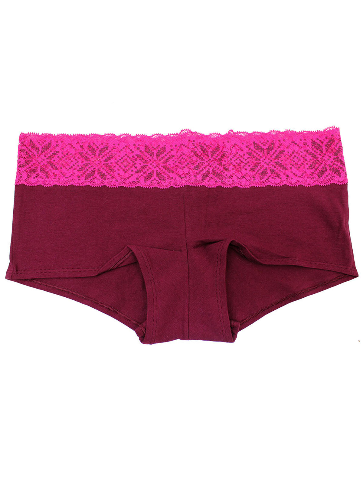 La Senza Claret (Red) Contrast Lace Trim Boyshort Knickers/Briefs – Size S to XL