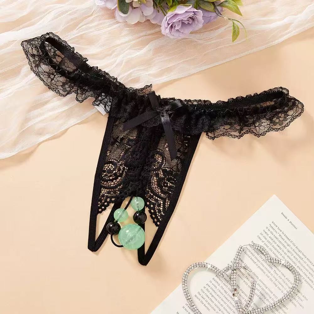 Sexy Underwear, Oversized Luminous Bead Thong, Sexy and Transparent
