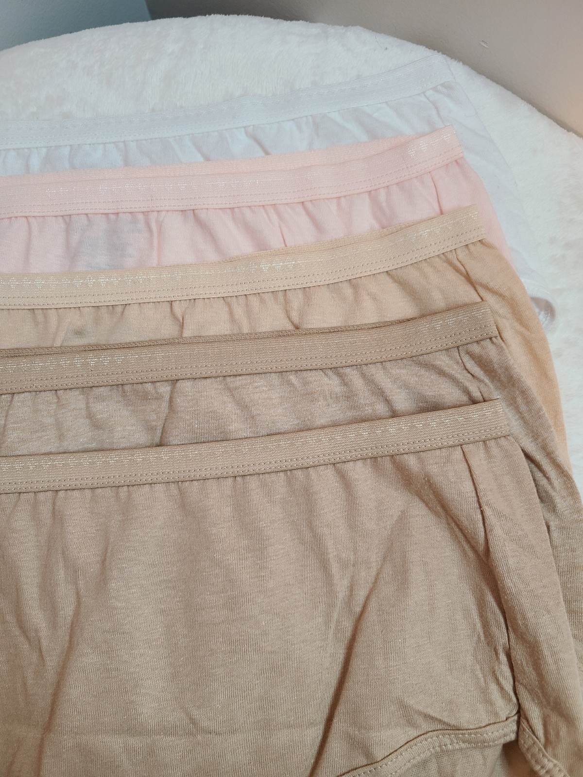 New Hanes 5pk Classic Cotton Brief Panties Size XL – Neutrals