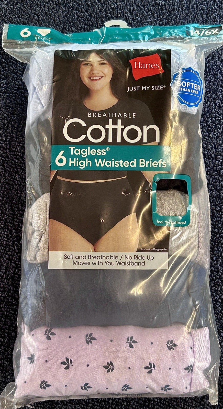Women’s HANES Just My Size High Waist BRIEFS Underwear COTTON Size 14 / 6X