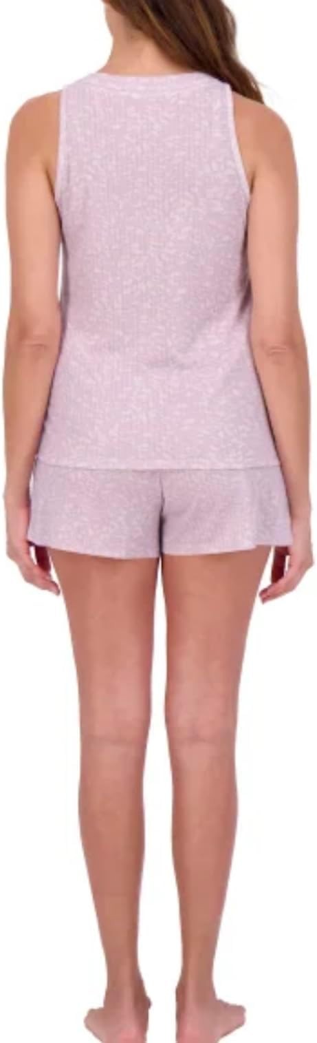 Live 2 Lounge Women’s 4 Piece Pointelle Lounge Wear Pajama Set, Purple, Small