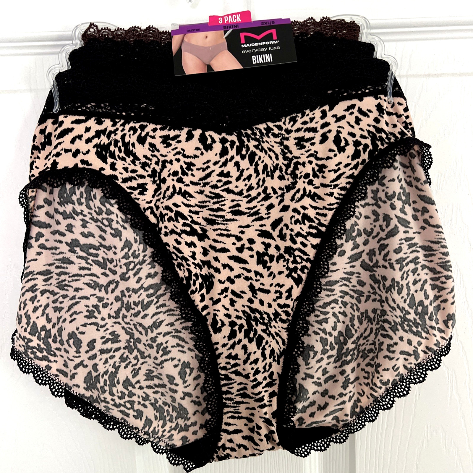 NEW 3 Pack Maidenform Everyday Luxe Bikini Panties 2XL/9 Multi-Color DM3TBK