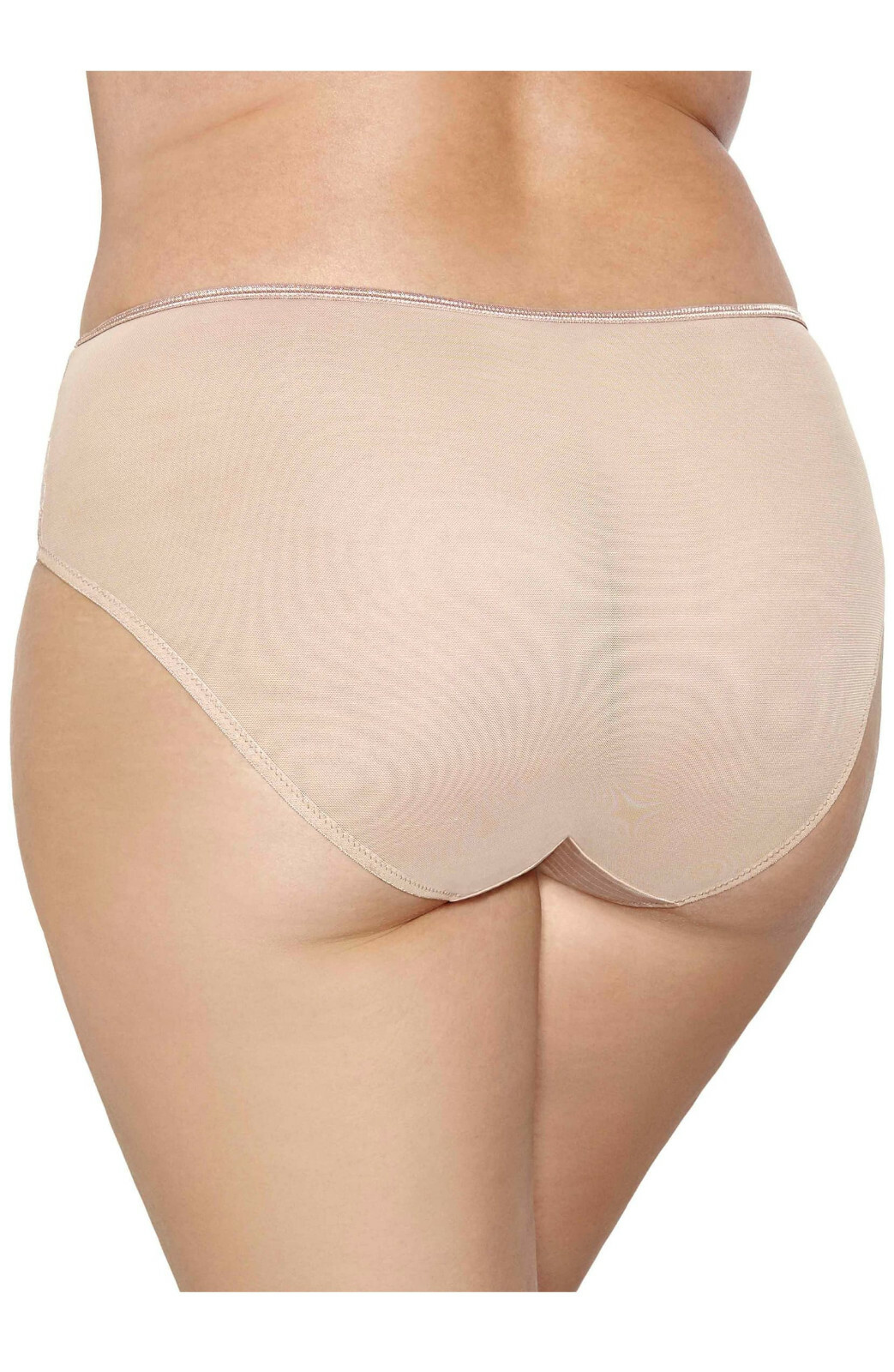 Ashley Graham Women’s Plus Size Keyhole Lace Panty, Cappuccino