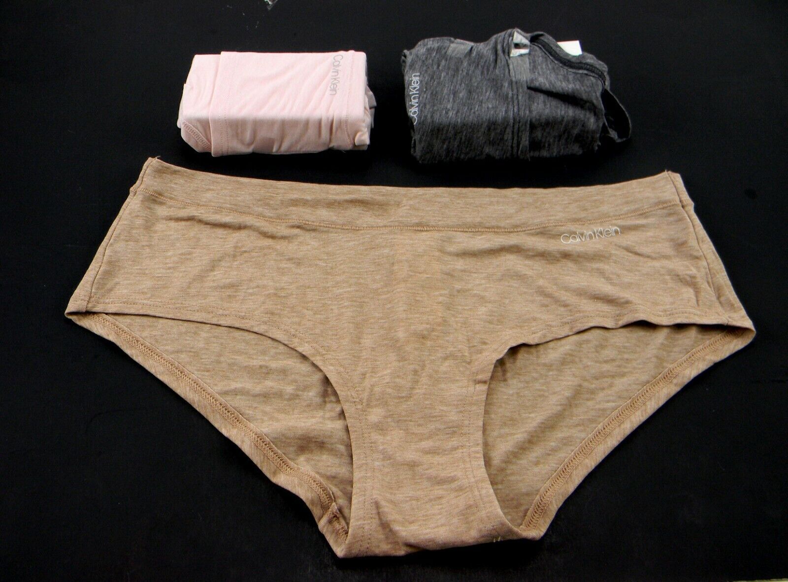 Calvin Klein 3-Pack Hipster Underwear Stretch Beige/Gray/Pink Size S