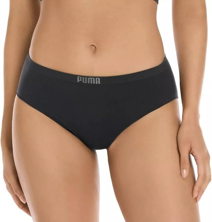 PUMA Women’s Seamless Bikini Underwear | Pink/Blue/Black/Gray | Large