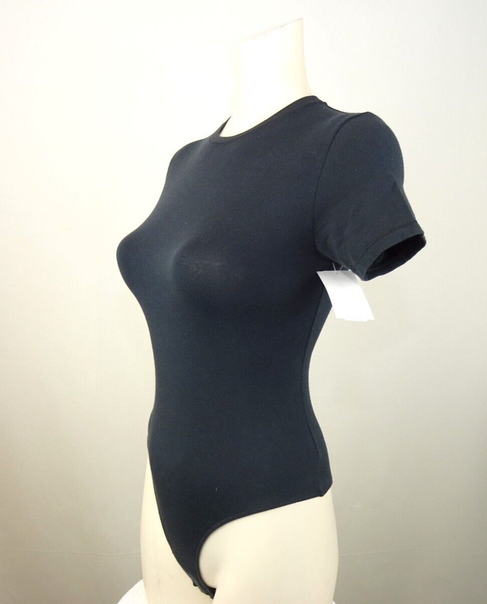 Skims# Cotton Jersey T-Shirt Bodysuit Thong US Size L