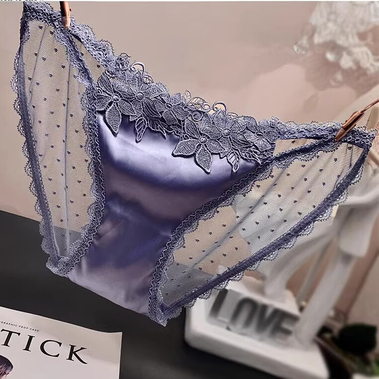 Pack Of 5 Womens Sexy Panties Satin Sheer Lace Low Rise Underwear Intimate Brief