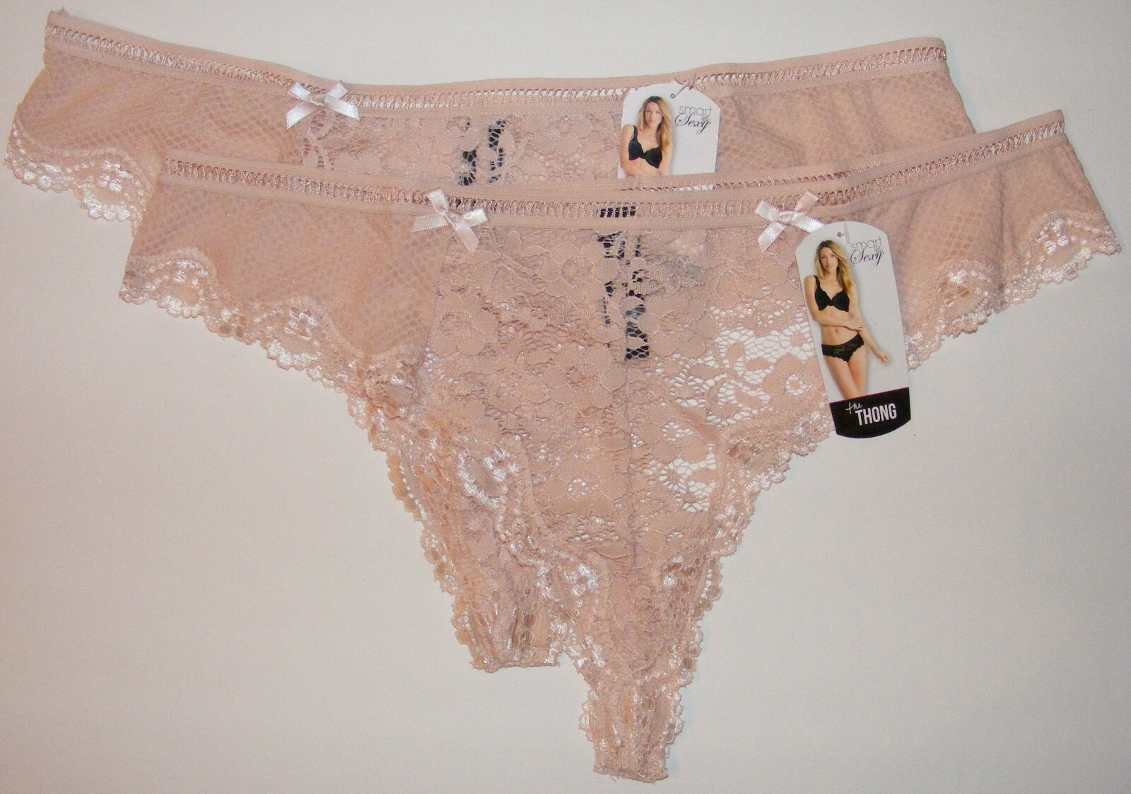 2 Pack Lace Panties Thong Plus Size 3XL Stretchy Soft Lace Smart & Sexy