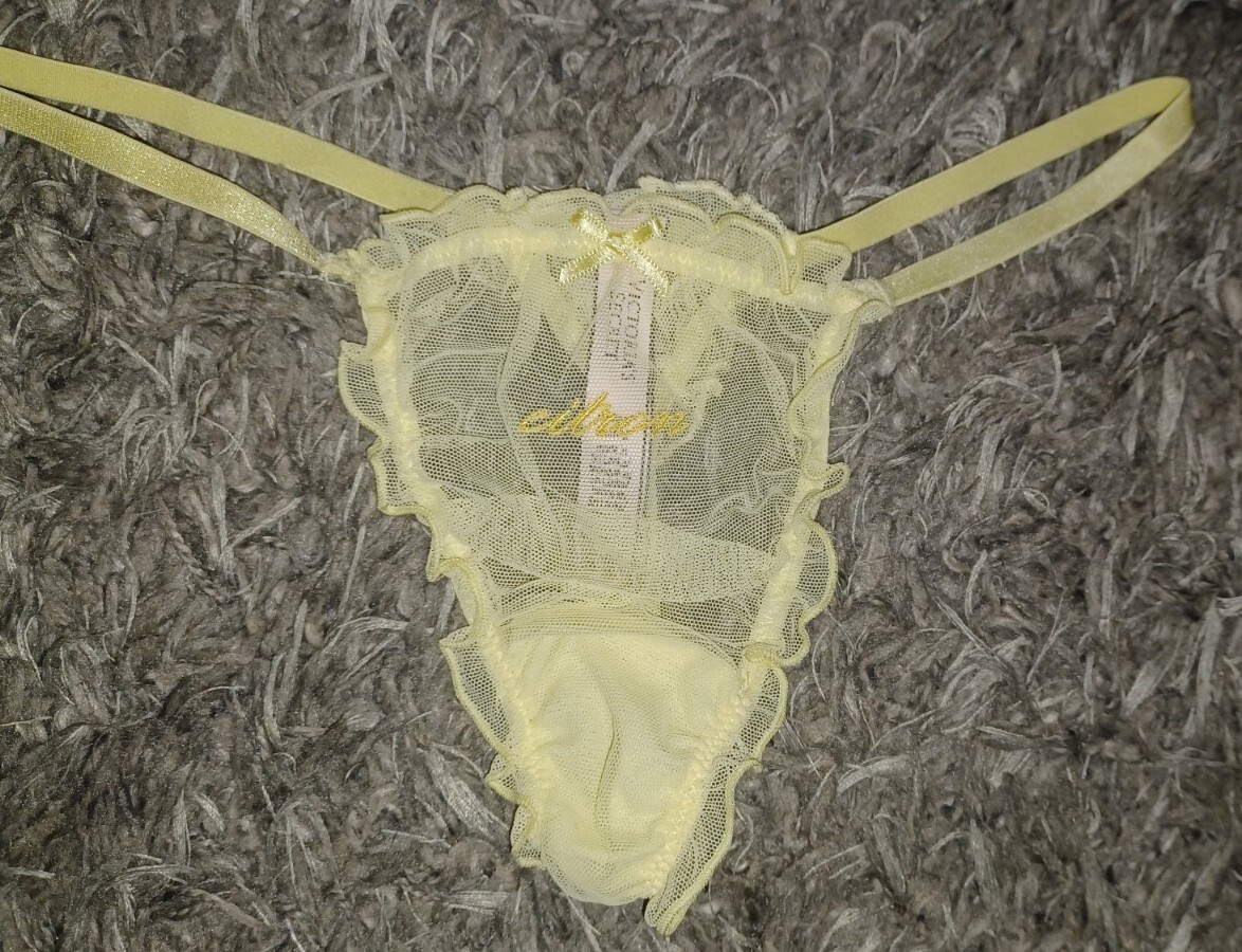 Vs Dream Angel Fruity Embroidered V String NEW SIZE XL Yellow