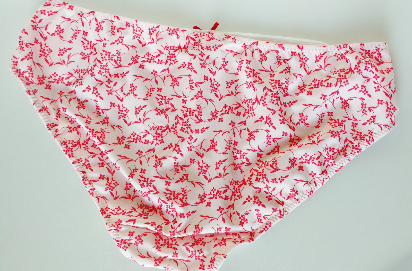 Gorgeously Soft Pink Floral n Lace Brief Knickers Low Rise Panties 14 W 31″