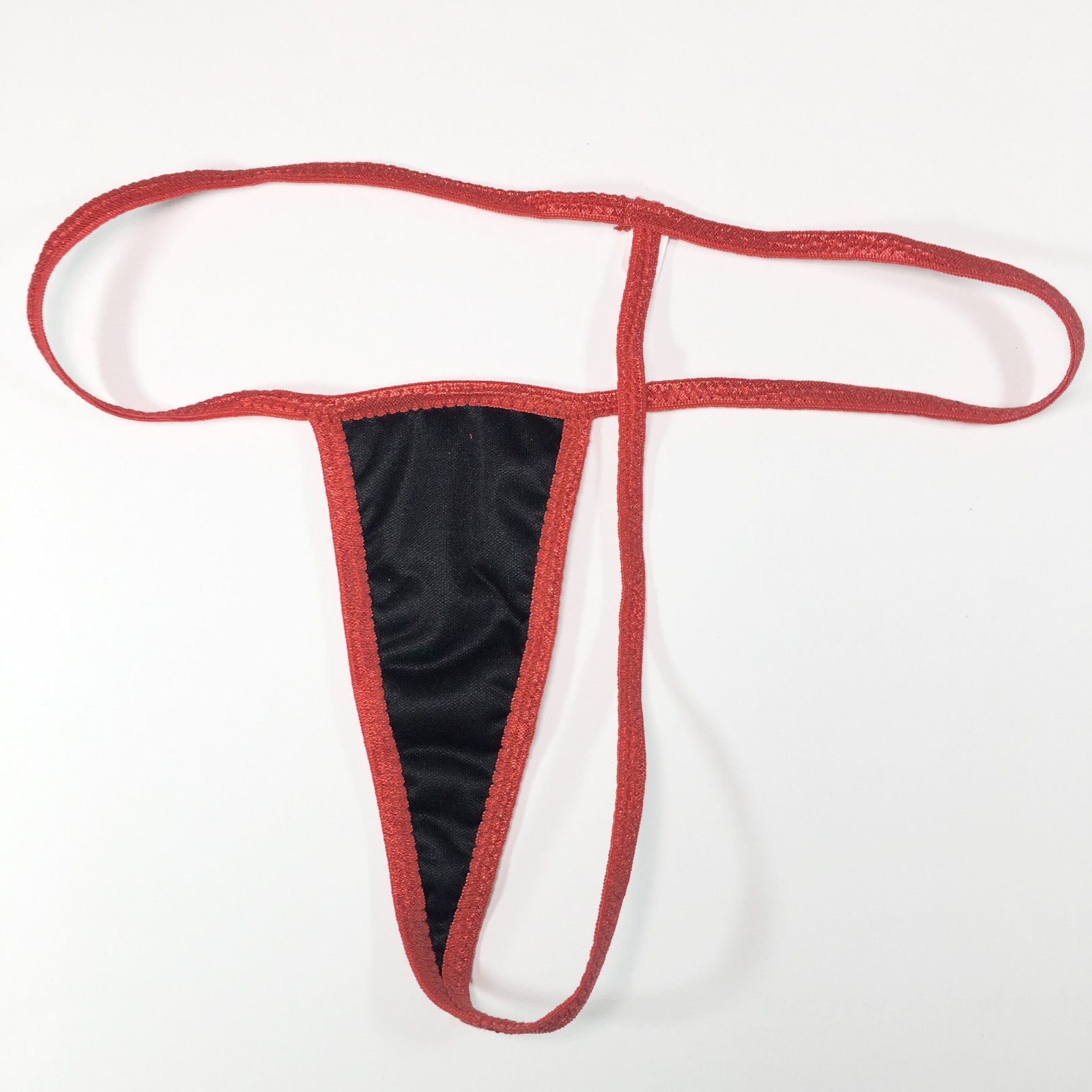 W801V Black PVC String Thong Black Womens Ladies