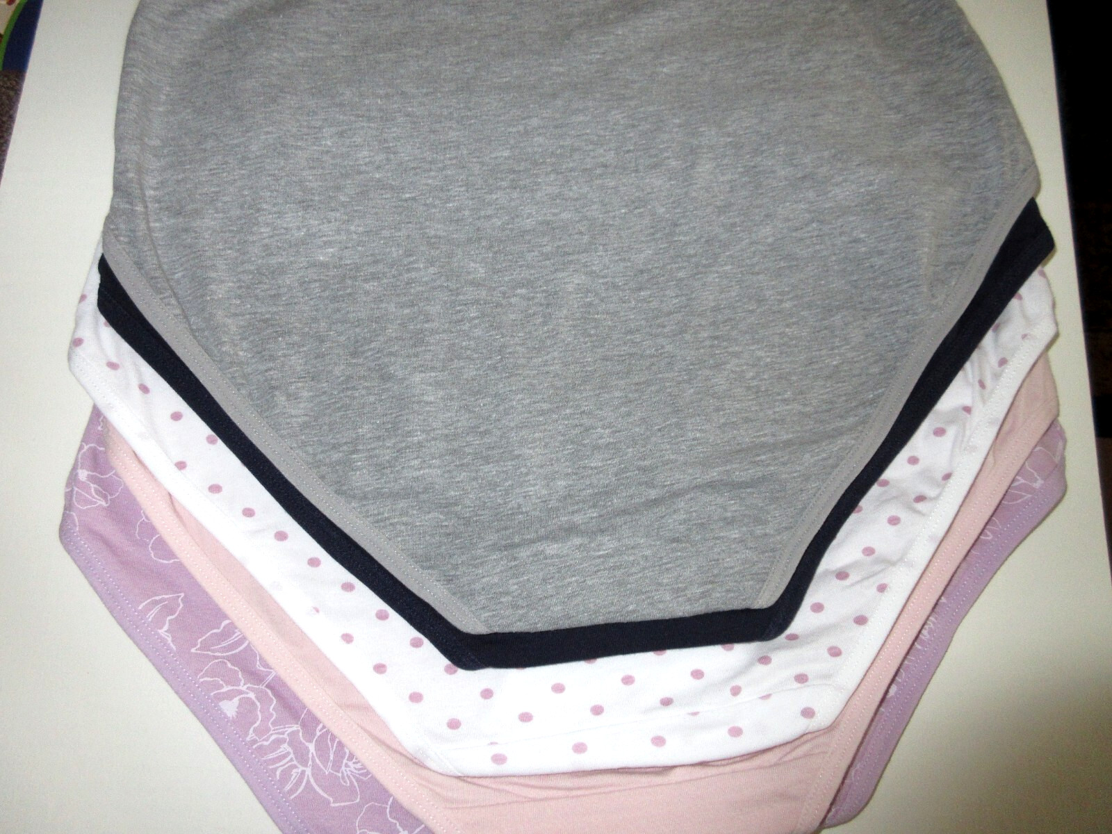 Kathy Ireland 5 Pair Cotton BRIEF Panties lavender Gray pink blue white women XL