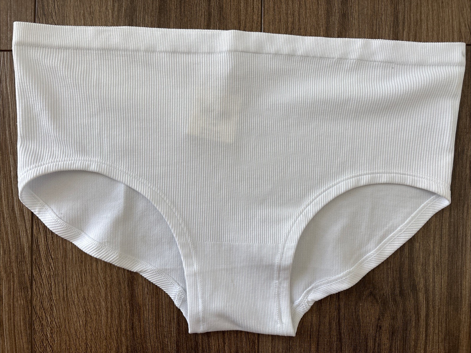 Anthropologie Panty Panties Seamless Ribbed Hipster Brief White Modal Large L XL