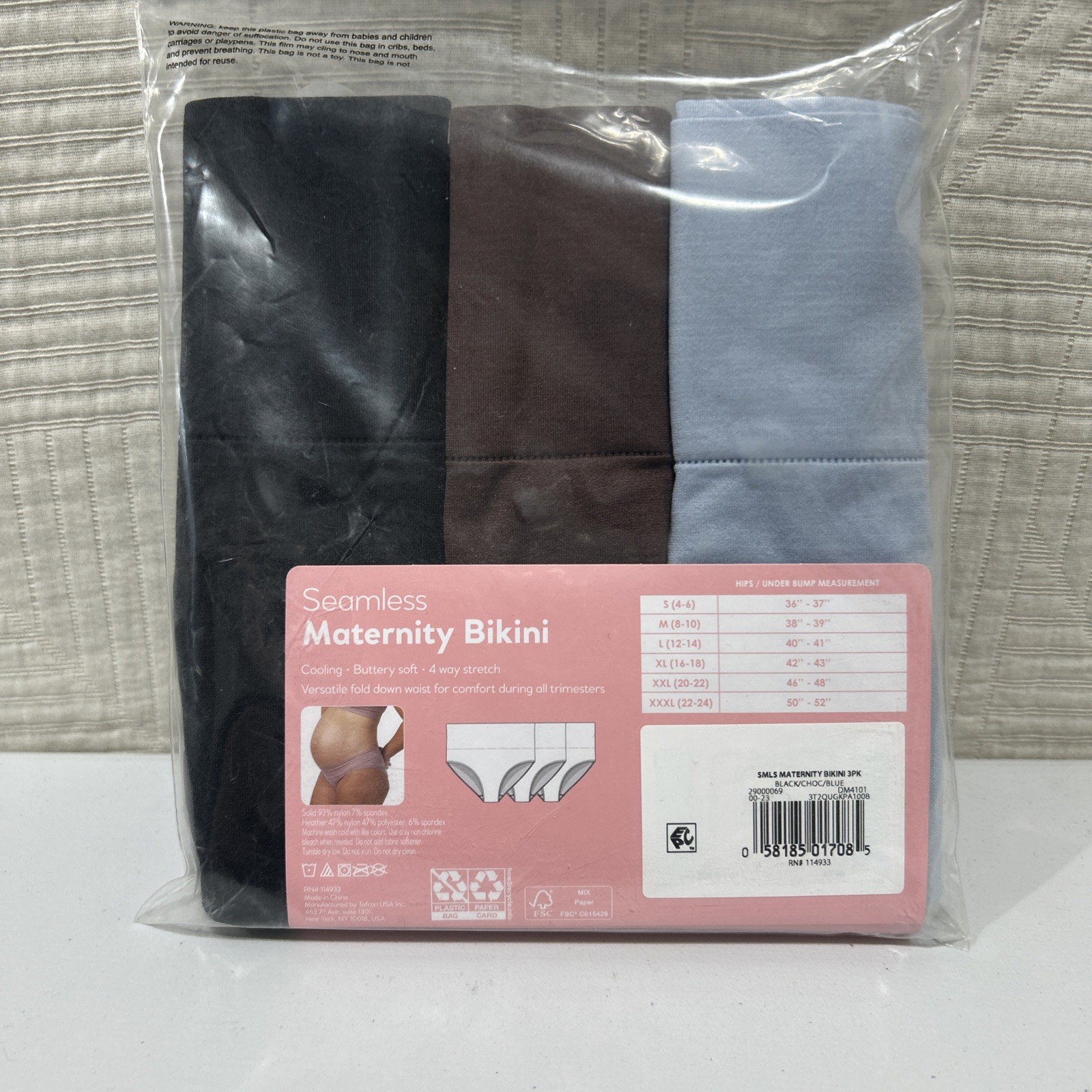 Destination Maternity Seamless Maternity Foldover Bikini Panty 3 Pack M 8-10 New