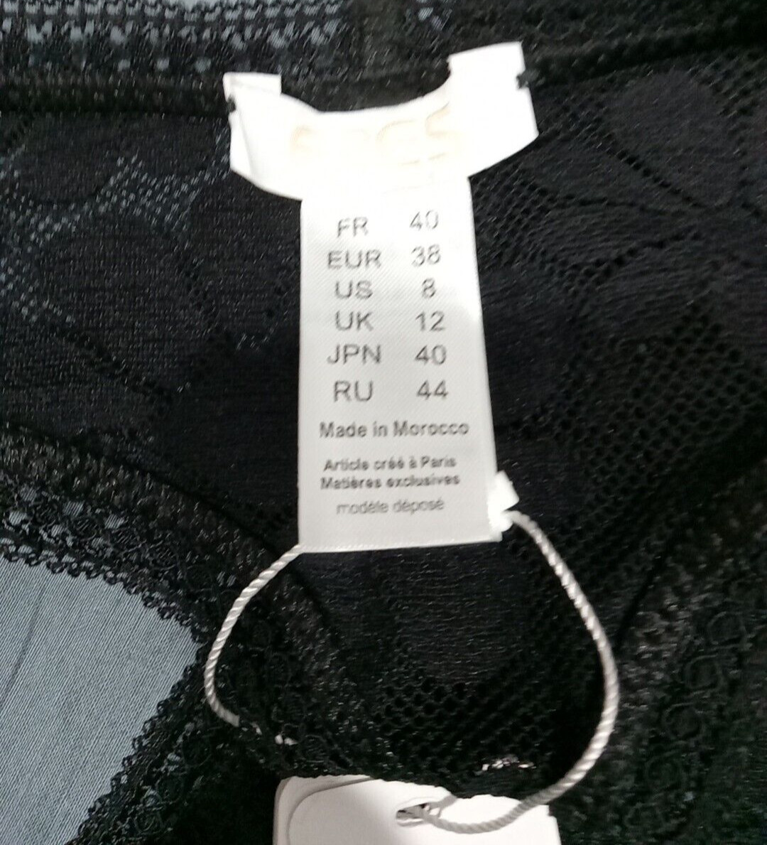 Eres Black Lace Thong Size FR:40 US:8 New With Tags!