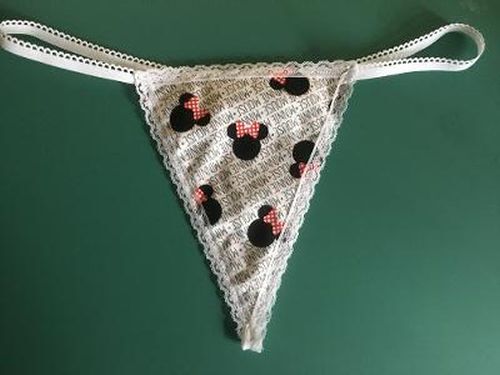 Womens White MINNIE MOUSE Gstring Thong Disney Sexy Underwear
