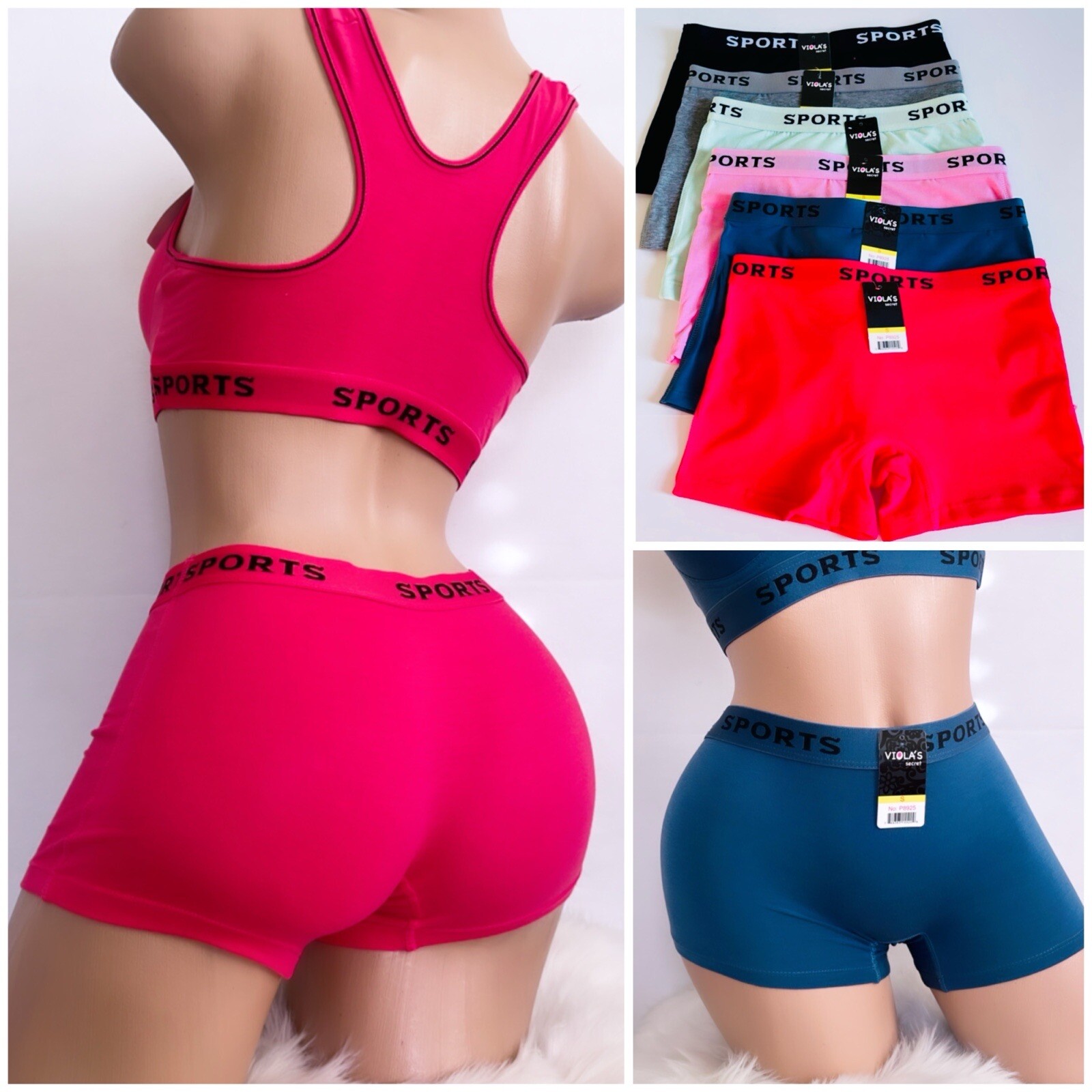 6pcs Womens Summer Sports Cotton Boyshorts Boxer Shorts Workout Yoga 8925 Sz 2XL