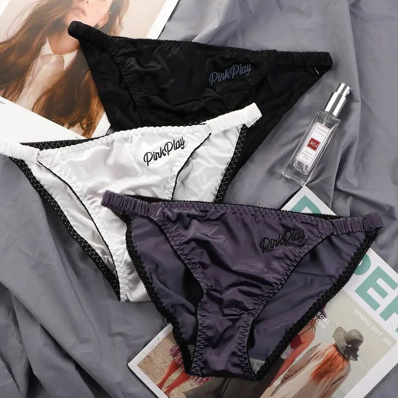 5PCS Lot Sexy Womens Silky Satin Panties String Bikini Underwear Brief Lingeries