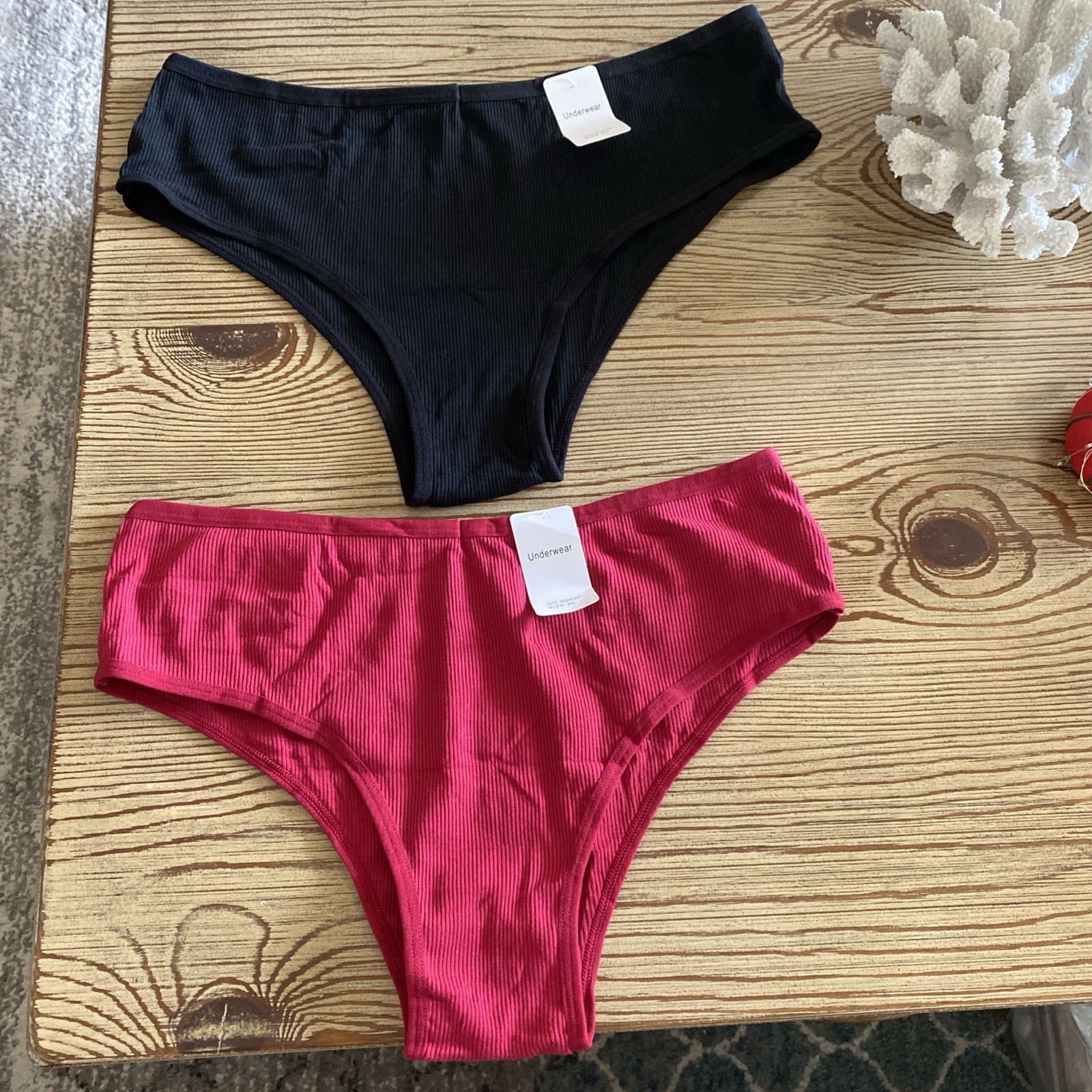 NWT Women’s XL Lot Of 2 Rib Knit Hi Rise Hipster Bikini Panties Underwear
