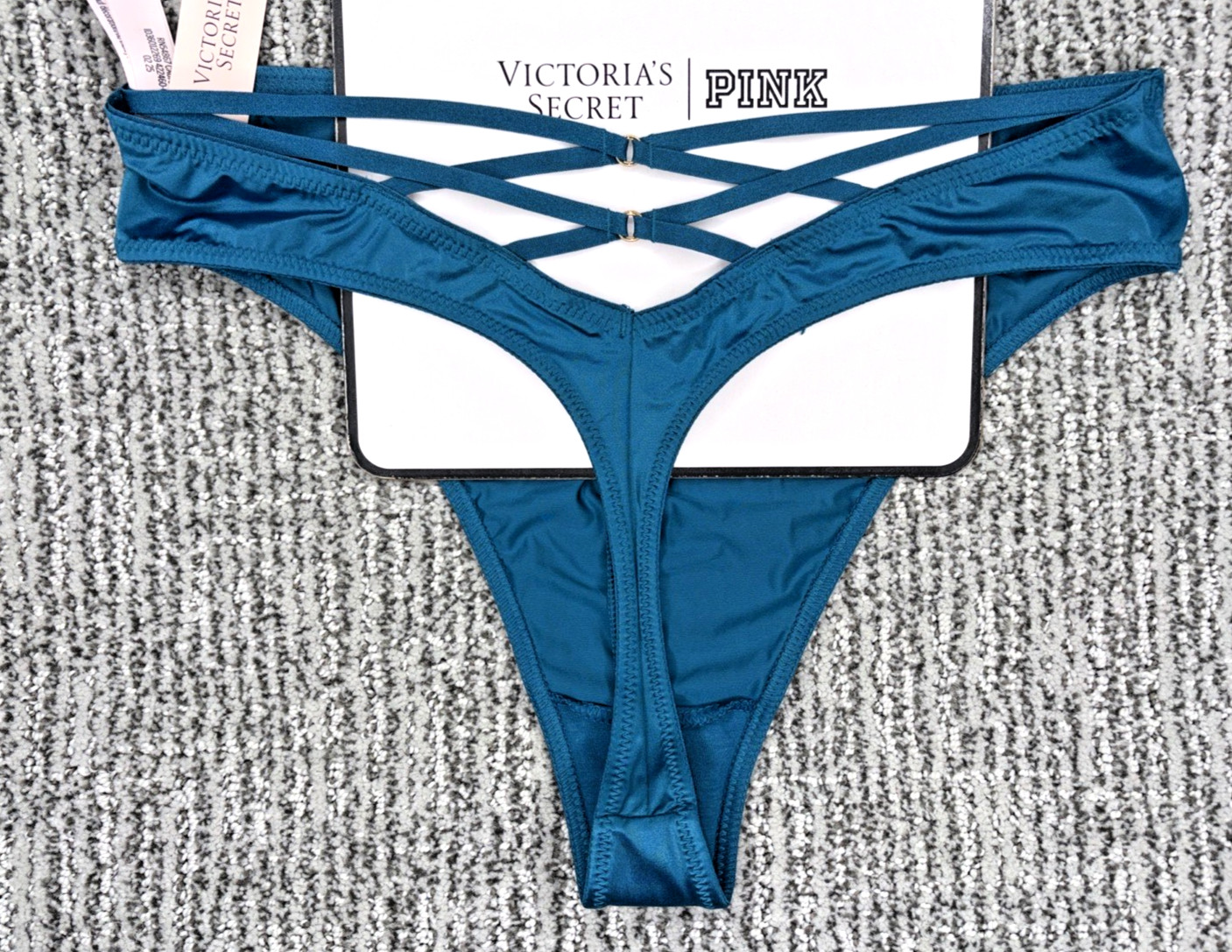 Victoria’s Secret Very Sexy NWT Small Jade Strappy High Waist Thong Panty