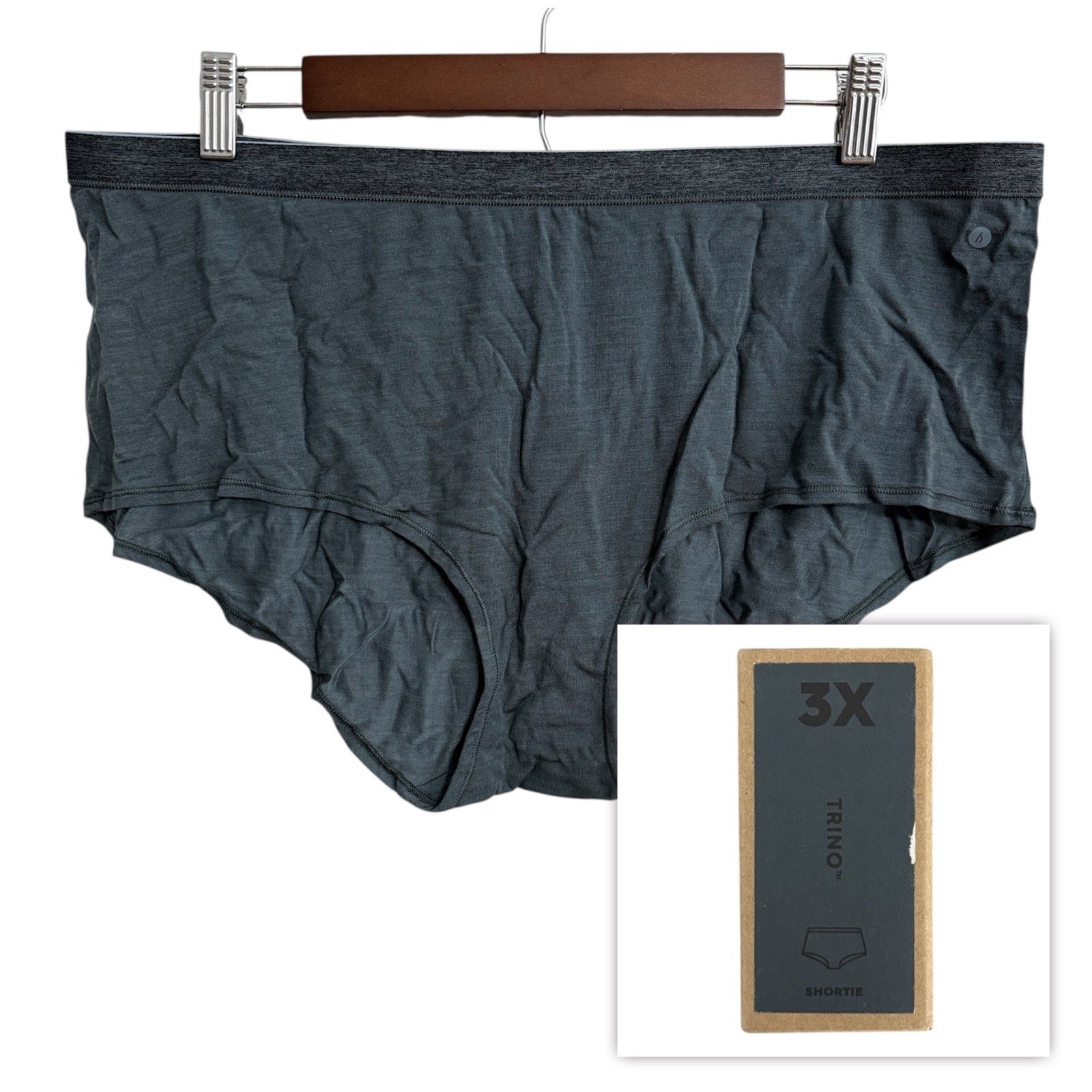 NEW Allbirds Trino Shortie panties women’s 3X storm gray merino wool blend NWT