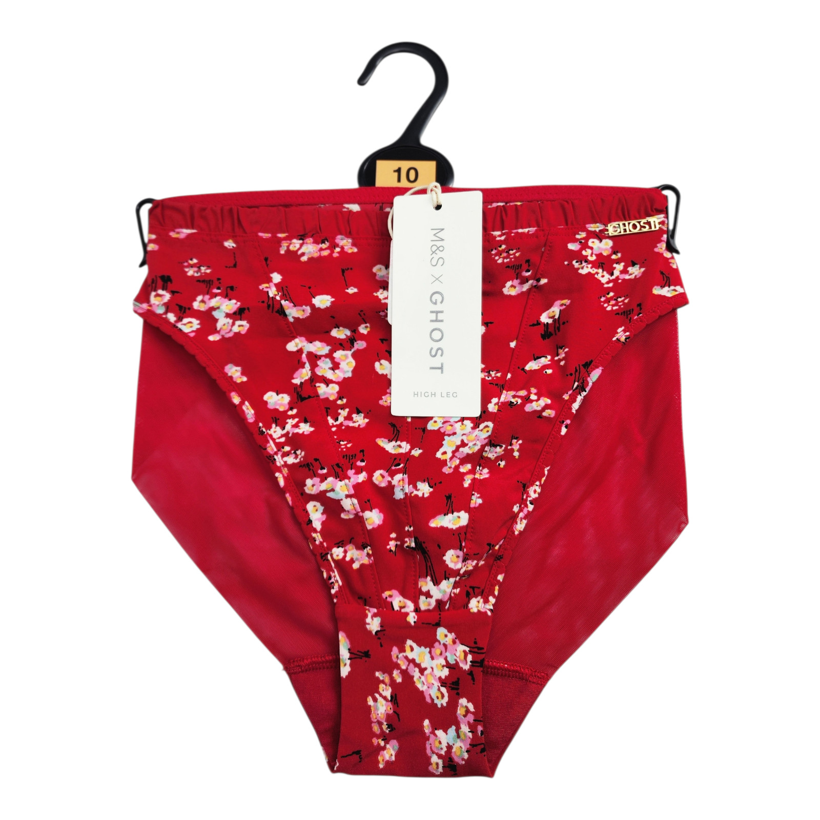 M&S X GHOST Tammy Print High Leg Knickers Womens Underwear