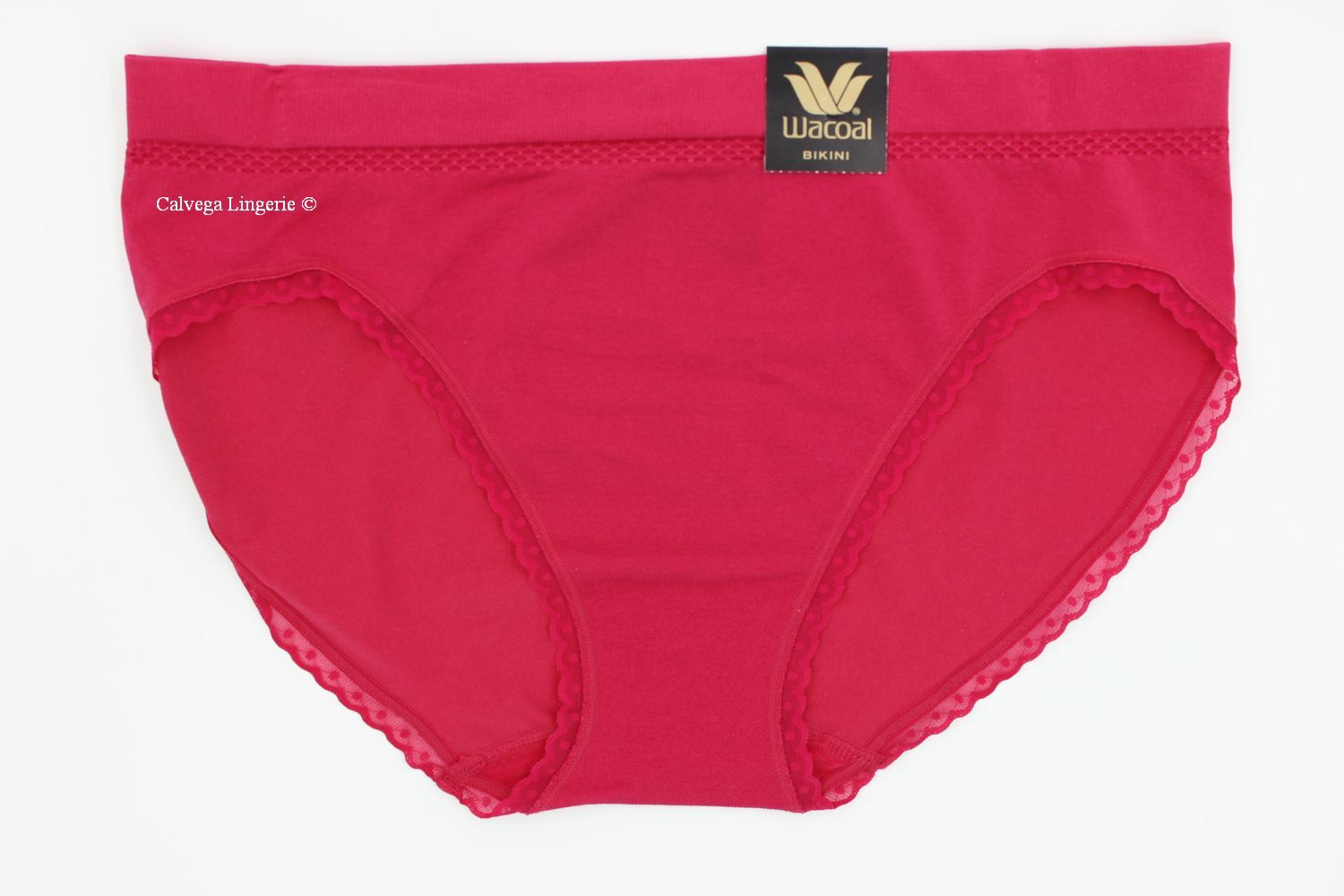NWT Wacoal 873374 “B-Smooth Pretty” Seamless Nylon Bikini, Raspberry (615)