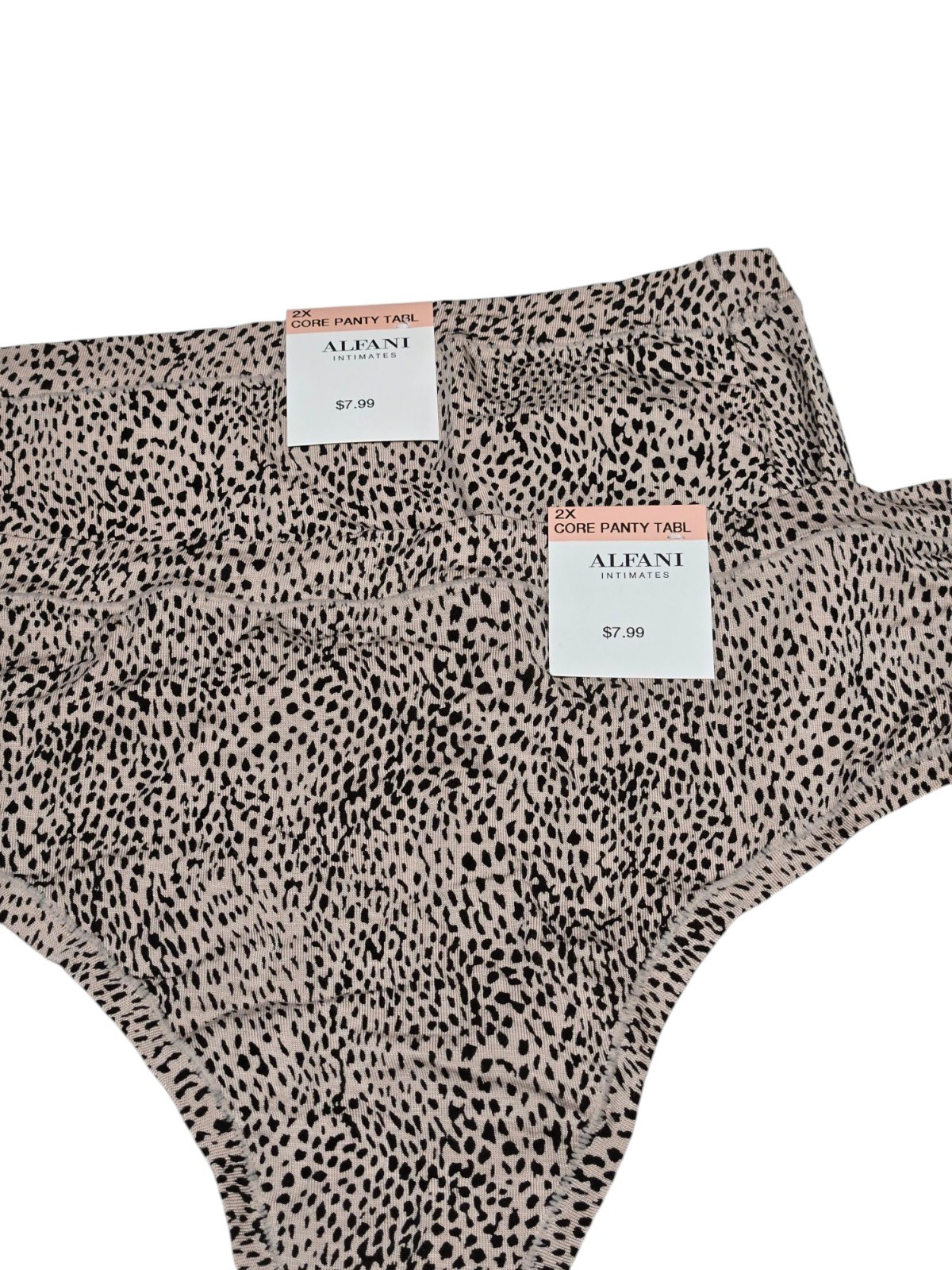 Lot Of 2 Alfani Womens 2X Ultra Soft Bikini Panties Cheetah Print Underwear