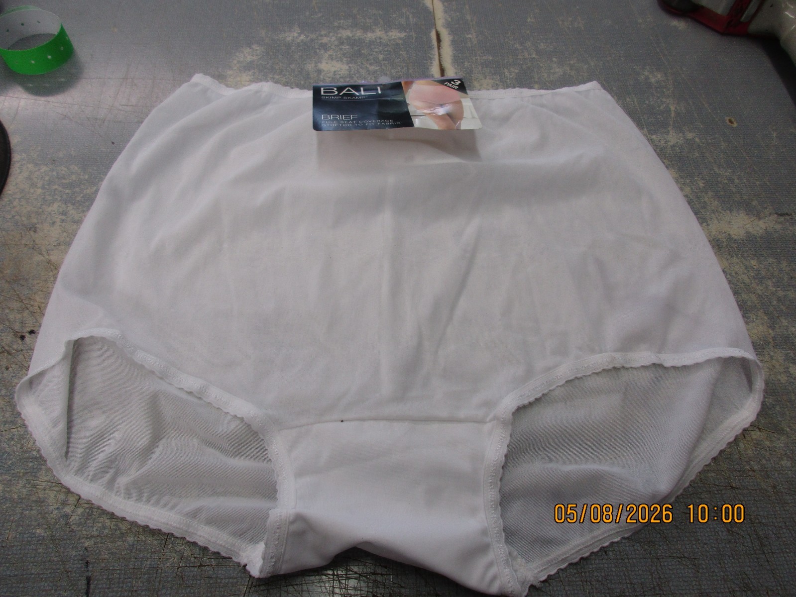 BALI Skimp Skamp White Full Seat Coverage Panty Brief Size 2XL