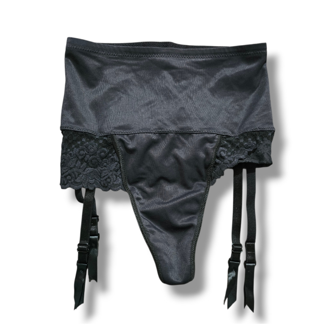 Victoria’s Secret Women’s Vintage Y2K 90s Silky High Cut Garter Thong Panty Med