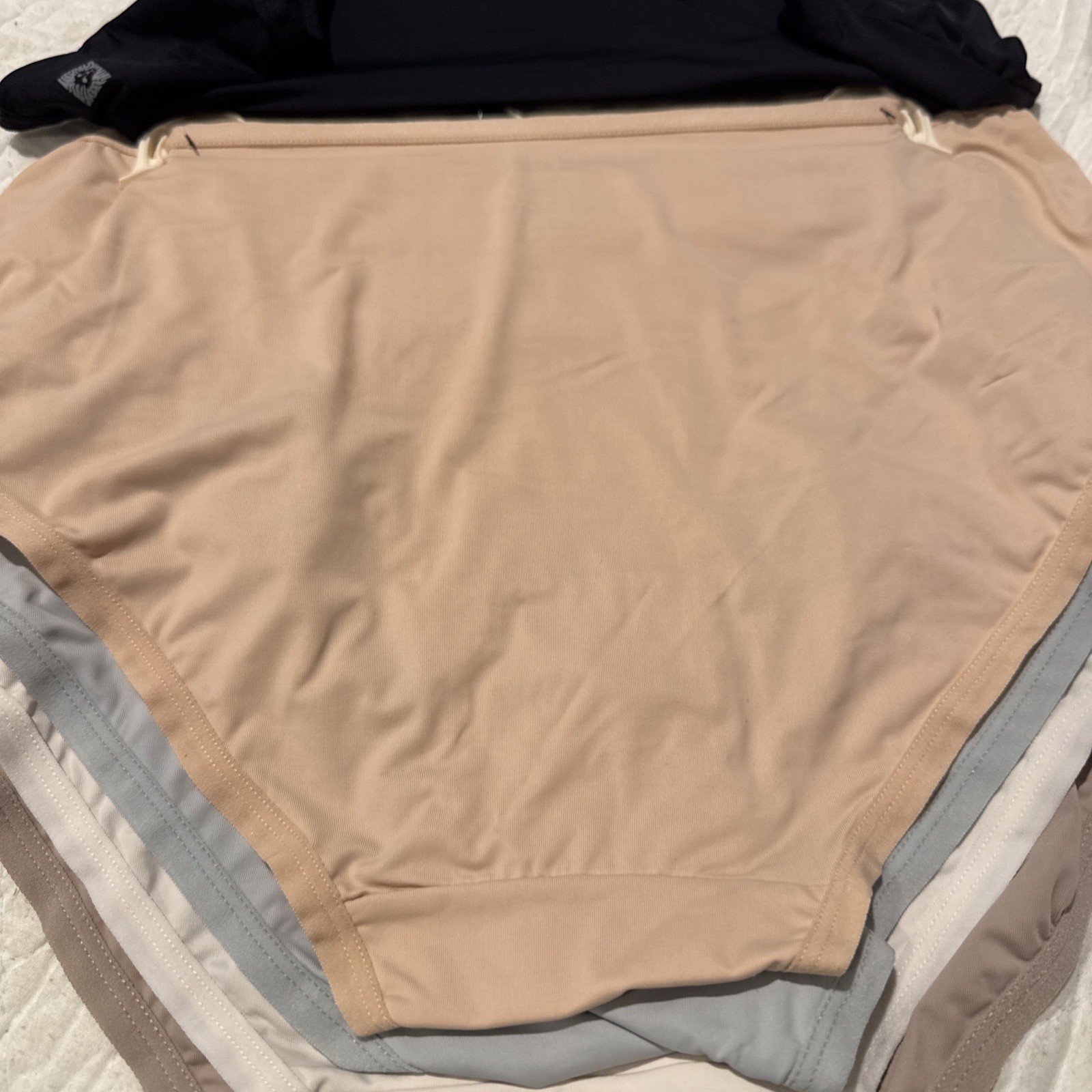 5 NEW ANNE KLEIN SMOOTHING MICROFIBER BRIEF PANTIES UNDERWEAR LARGE LINGERIE